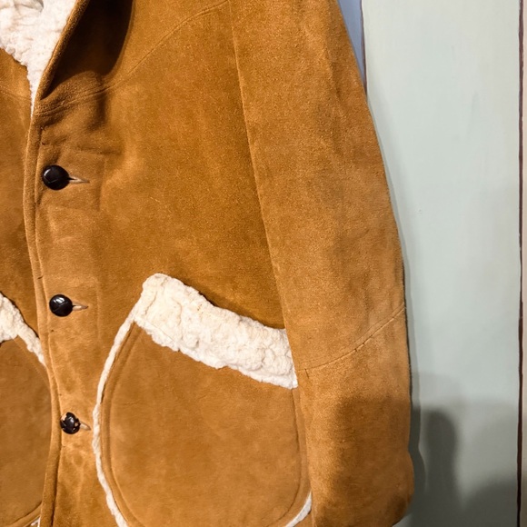 Vintage 1960s Jo O Kay Suede Leather Sherpa Lined Western Rancher Jacket 38 - Picture 11 of 14